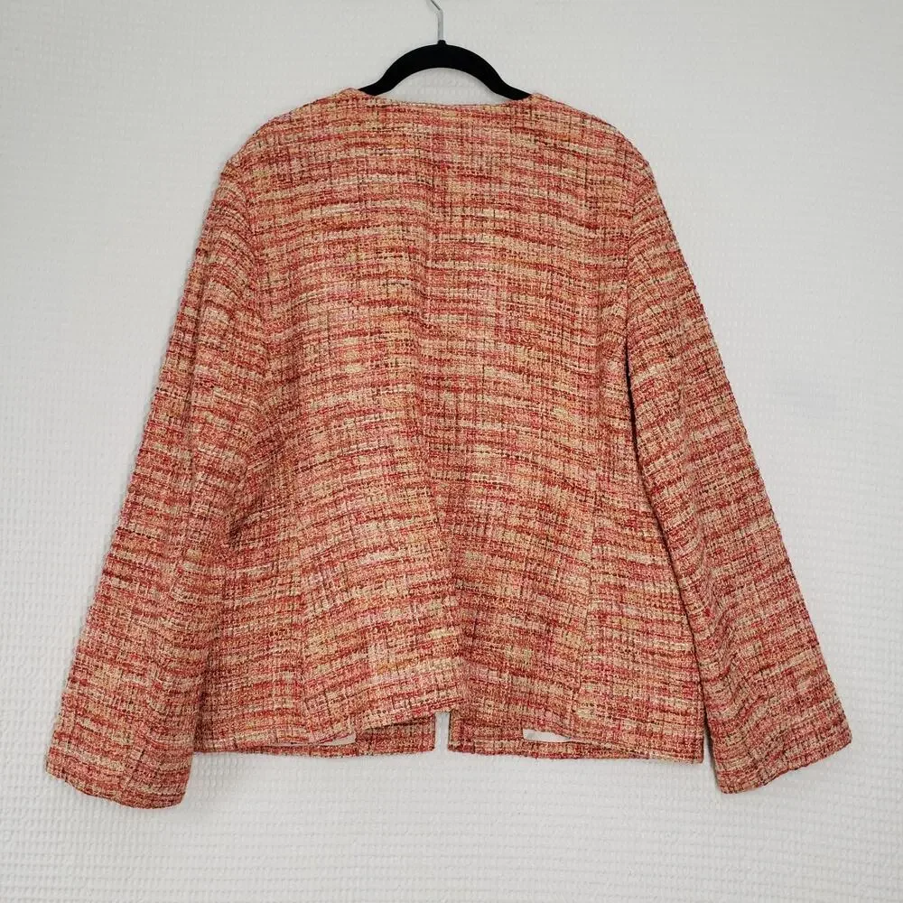 Talbots Pink-Cream Tweed Jacket and Skirt Set - Picture 4 of 16